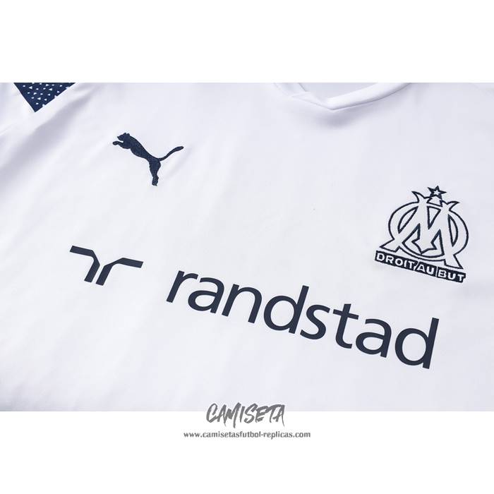Chandal del Olympique Marsella 2022-2023 Manga Corta Blanco - Pantalon Corto